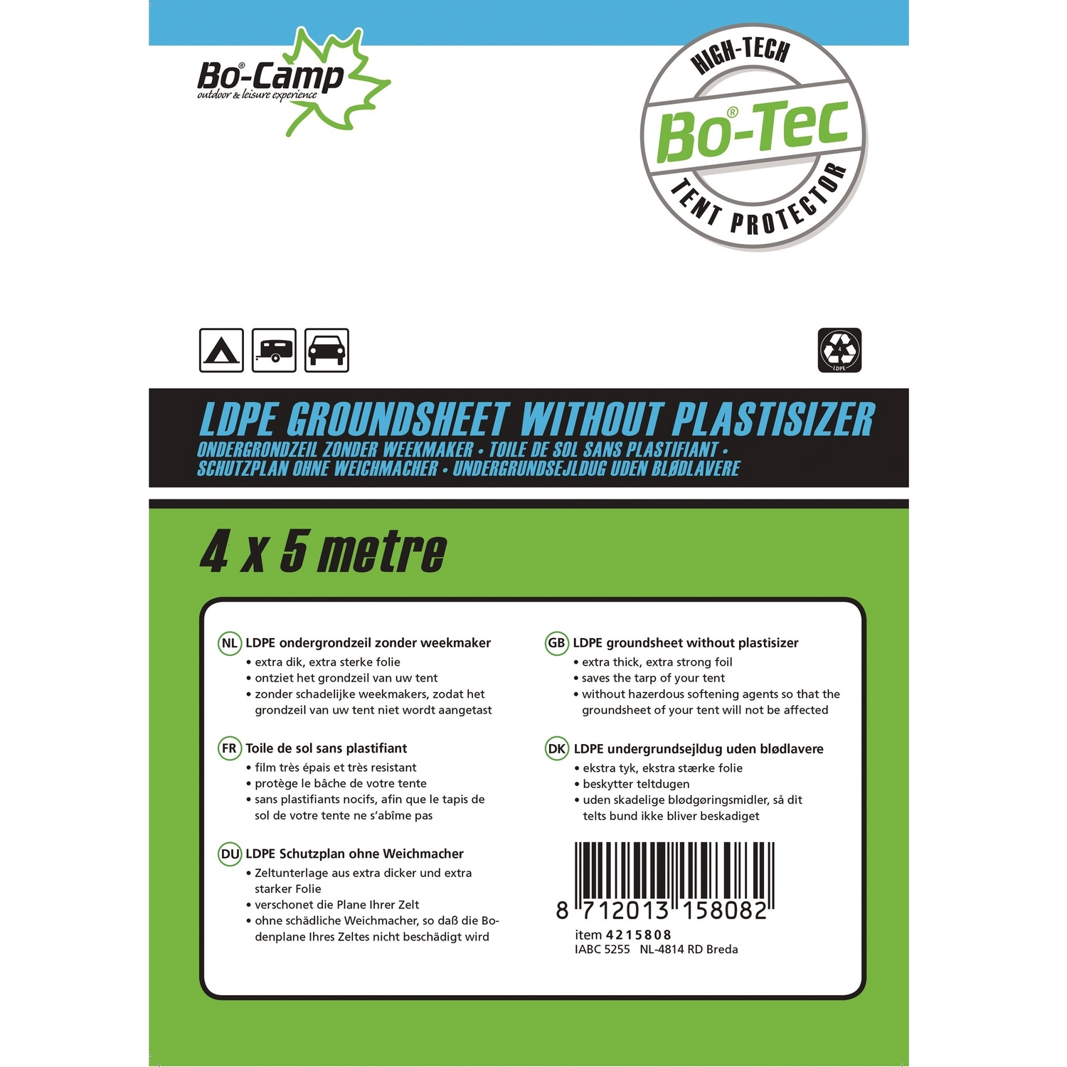 Grondzeil Bo-Camp Transparant (4 X 5 M) 4 Grondzeil Bo-Camp Transparant (4 X 5 M) - Afbeelding 2