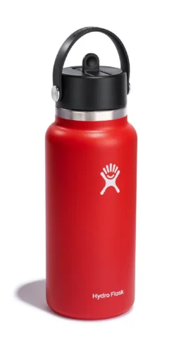 Thermosfles Hydro Flask Wide Mouth Flex Straw Cap Goji 946 Ml -Buitenkampeer Winkel 3 w32bfs612 goji angled