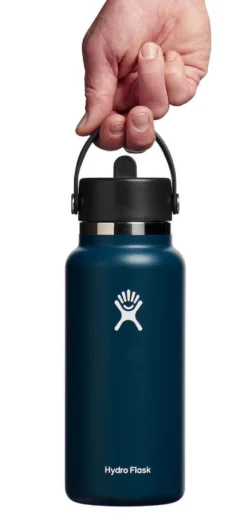 Thermosfles Hydro Flask Wide Mouth Flex Straw Cap Indigo 946 Ml -Buitenkampeer Winkel 4 w32bfs464 indigo hb 1