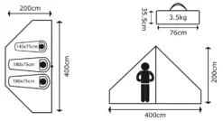 Binnentent Bo-Camp Urban Outdoor Streeterville 3-Personen -Buitenkampeer Winkel 4472510 06