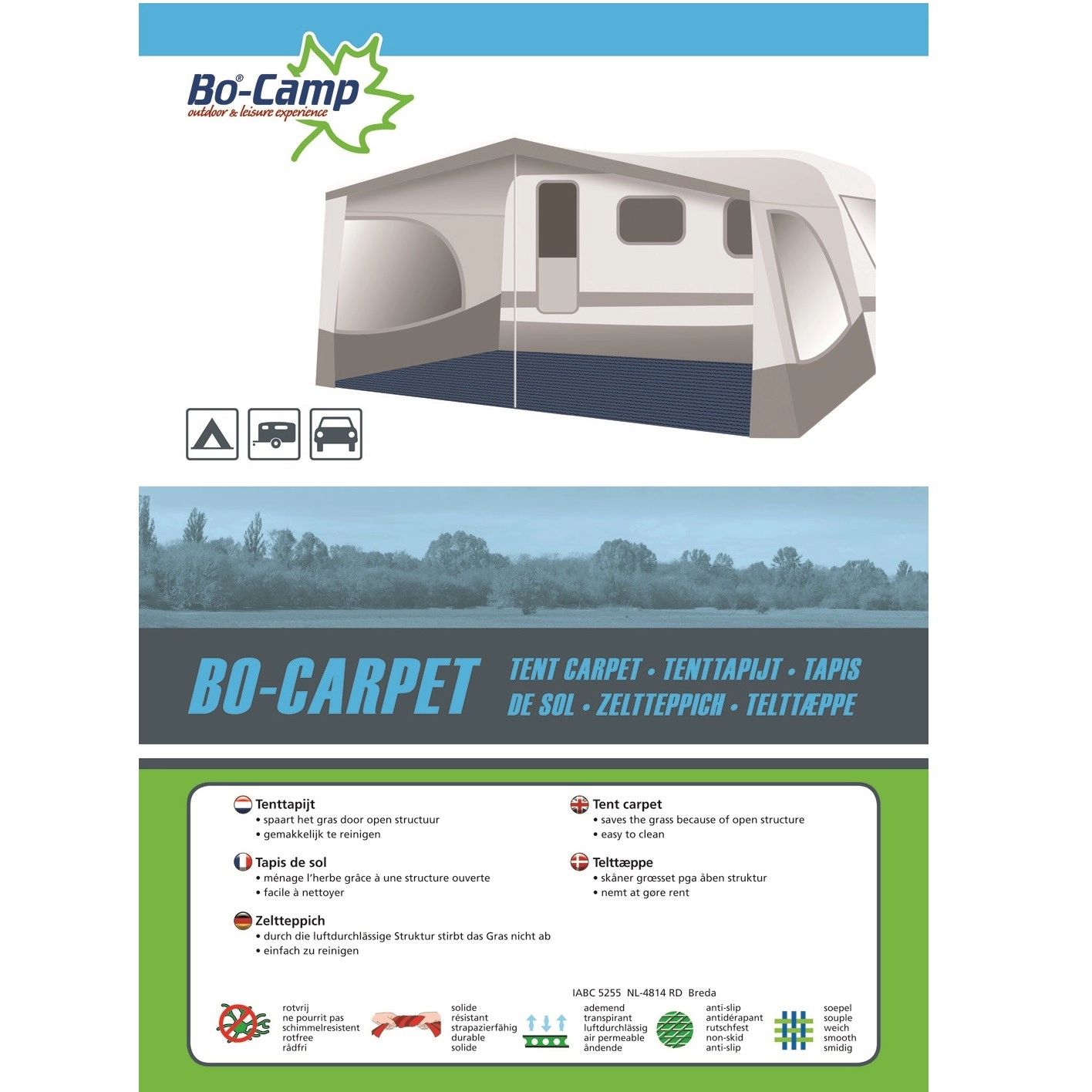 Tenttapijt Bo-Camp Blauw (2,5 X 4 M) 3 Tenttapijt Bo-Camp Blauw (2,5 X 4 M)